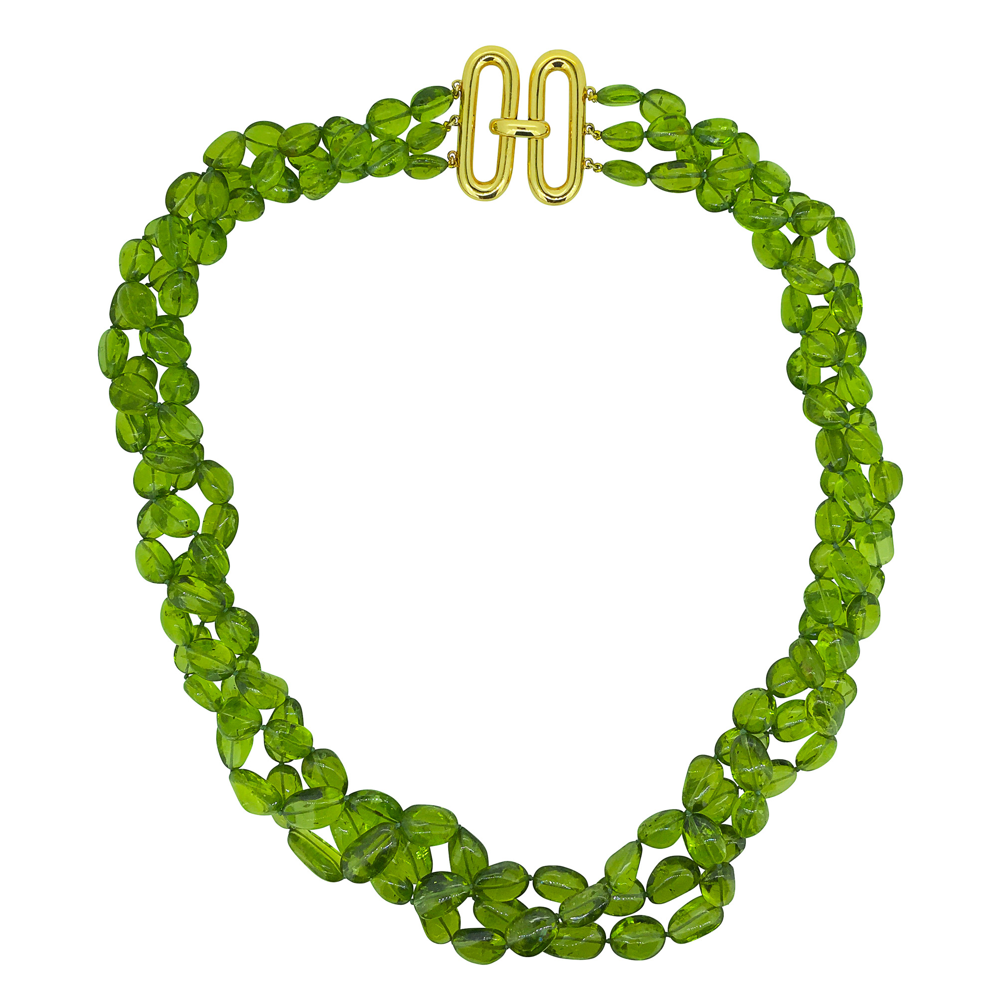 Peridot Necklace with oval clasp
